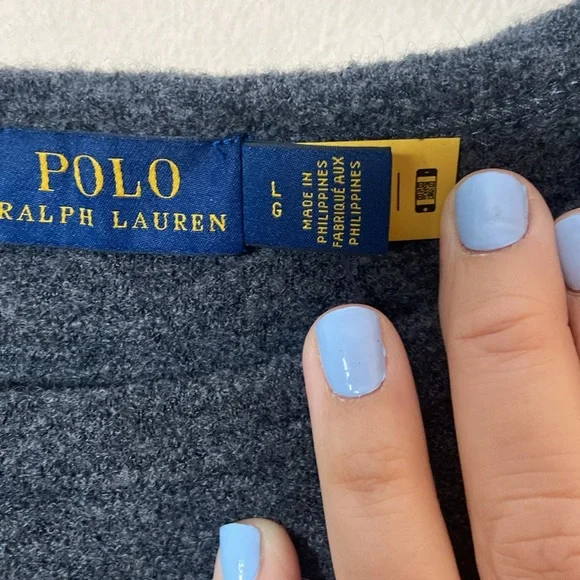 New Grey Polo Ralph Lauren Wool Dress Long Sleeve Women Large Winter Knee Length - Picture 6 of 8